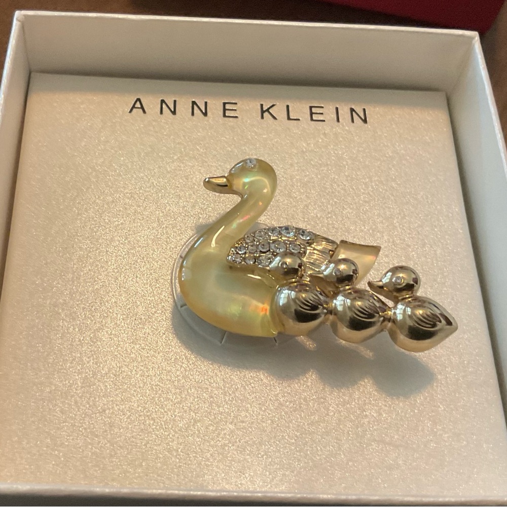 Anne Klein Gold Swan Brooch